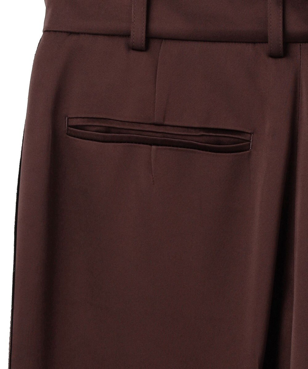 BEIGE， CASSITER / リネンブレンド サテンクロップドパンツ 