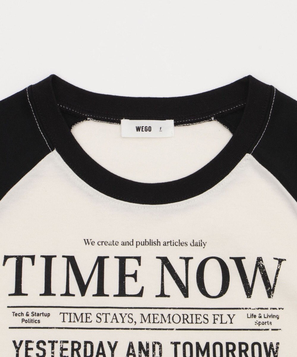 WEGO グラフィックショートサイドリボンドロストT 