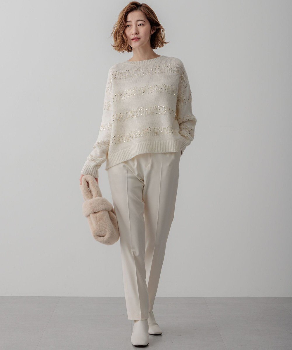 23区 L 【滝沢眞規子さん着用/一部店舗限定】スパングルボーダー ニット 