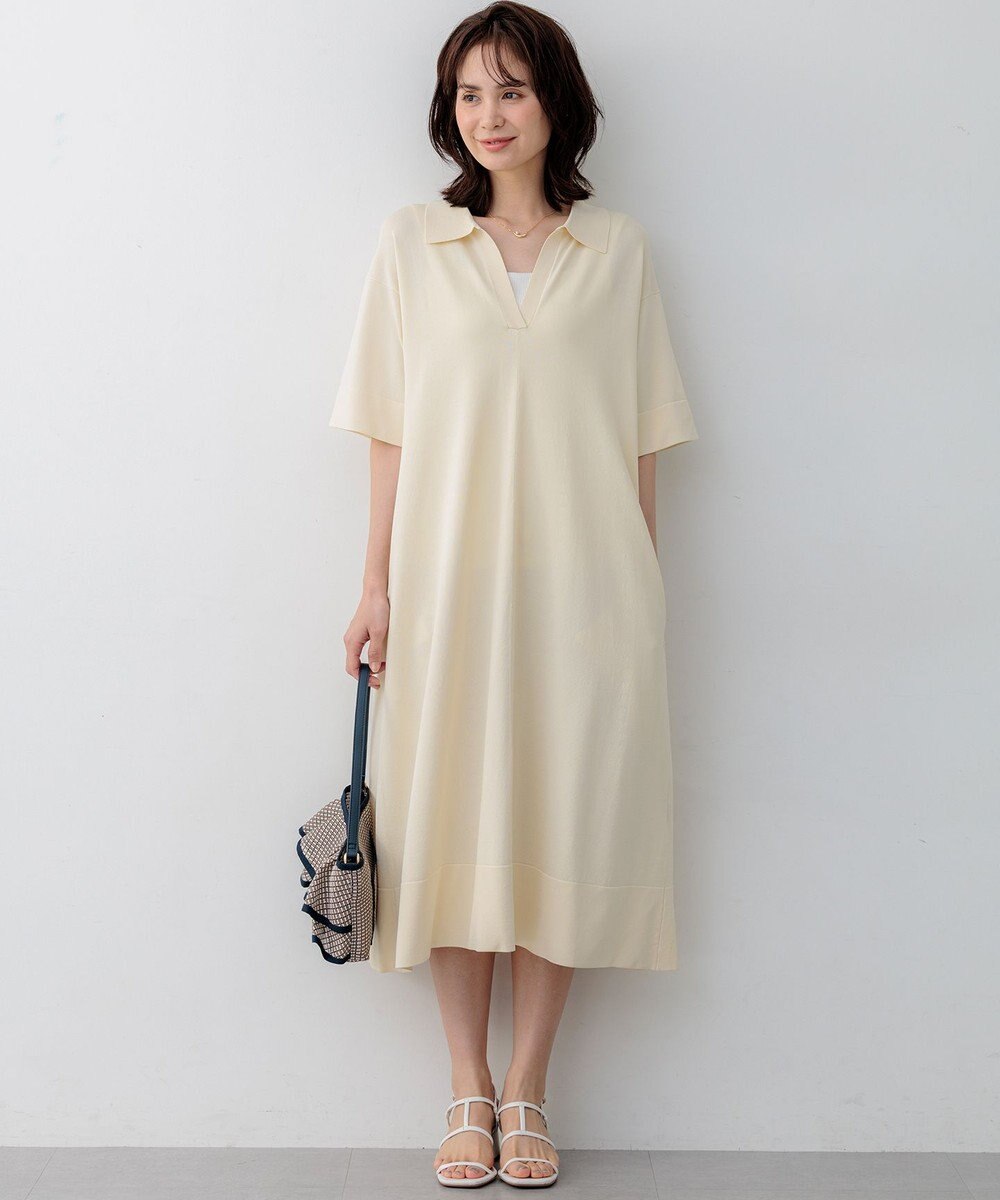 組曲 クリアストレッチスキッパーニット ワンピース 