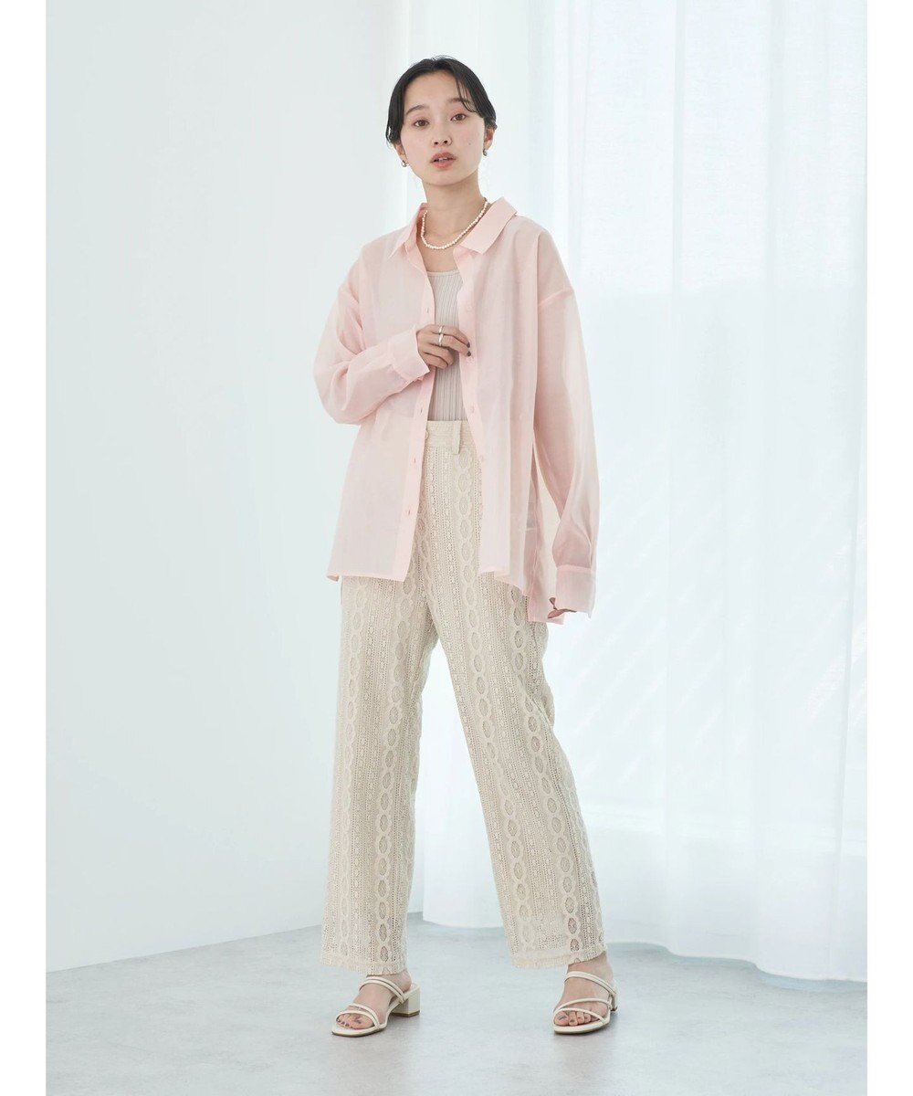 earth music&ecology オープンデザインシアーシャツ 