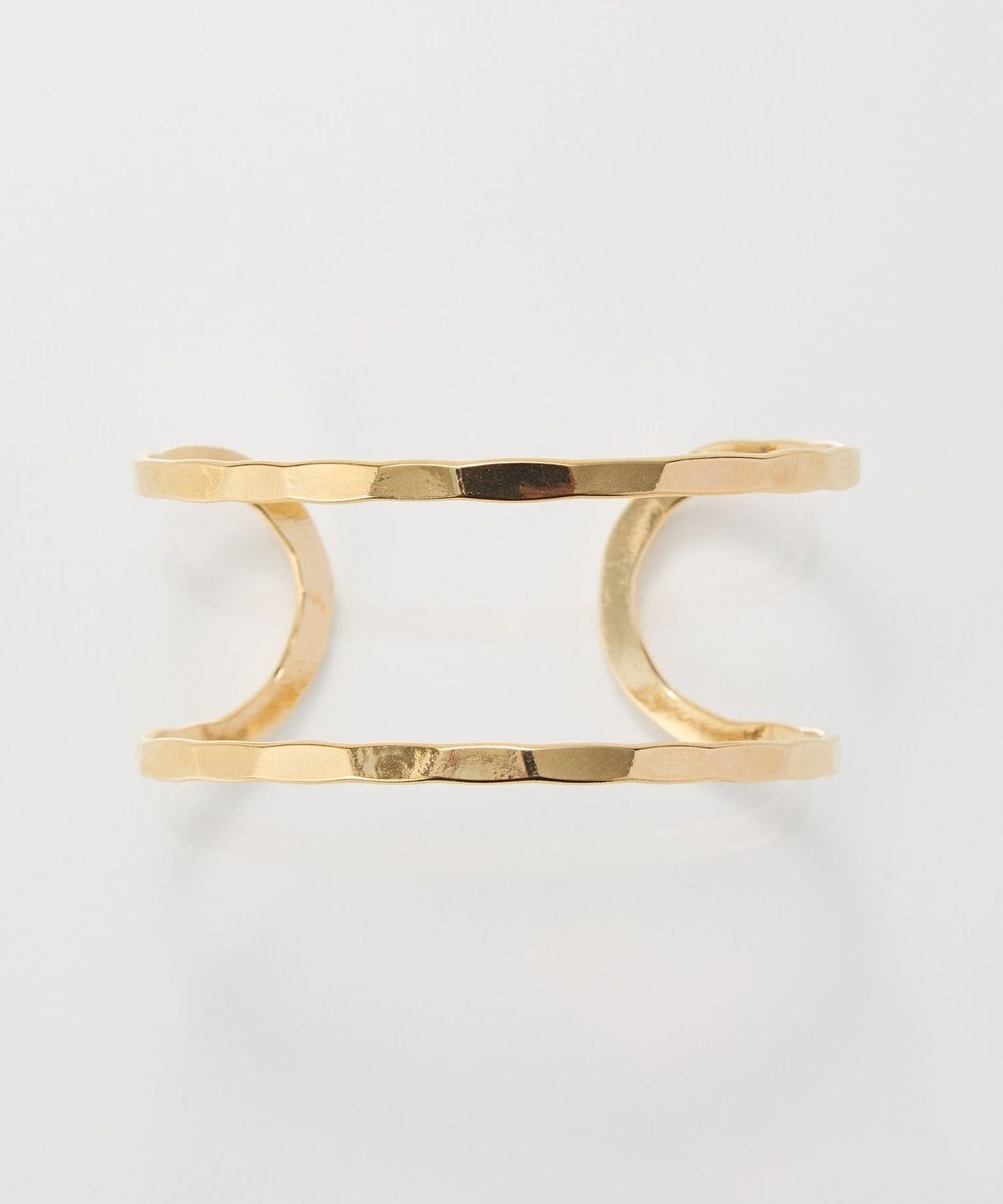 Phoebe 【金属アレルギー対応】2ラインテクスチャーワイドカフバングル　ゴールド/ニッケルフリー 