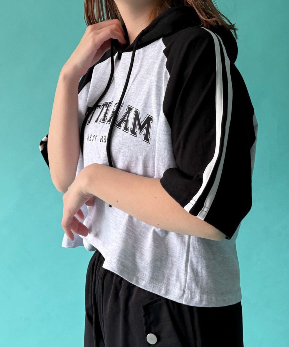 WEGO フーデッドラグランT 