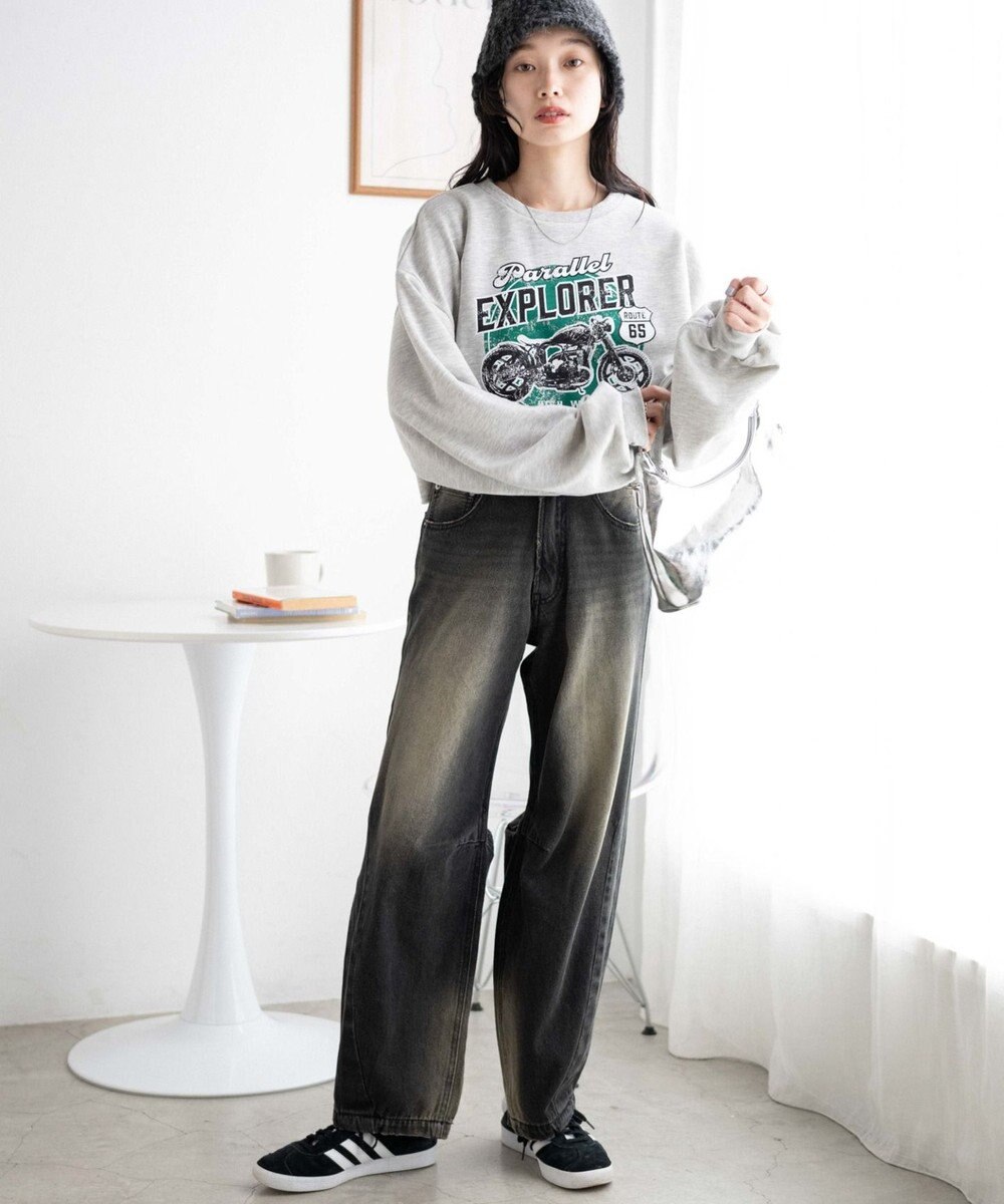 WEGO ヴィンテージライクショートスウェット 