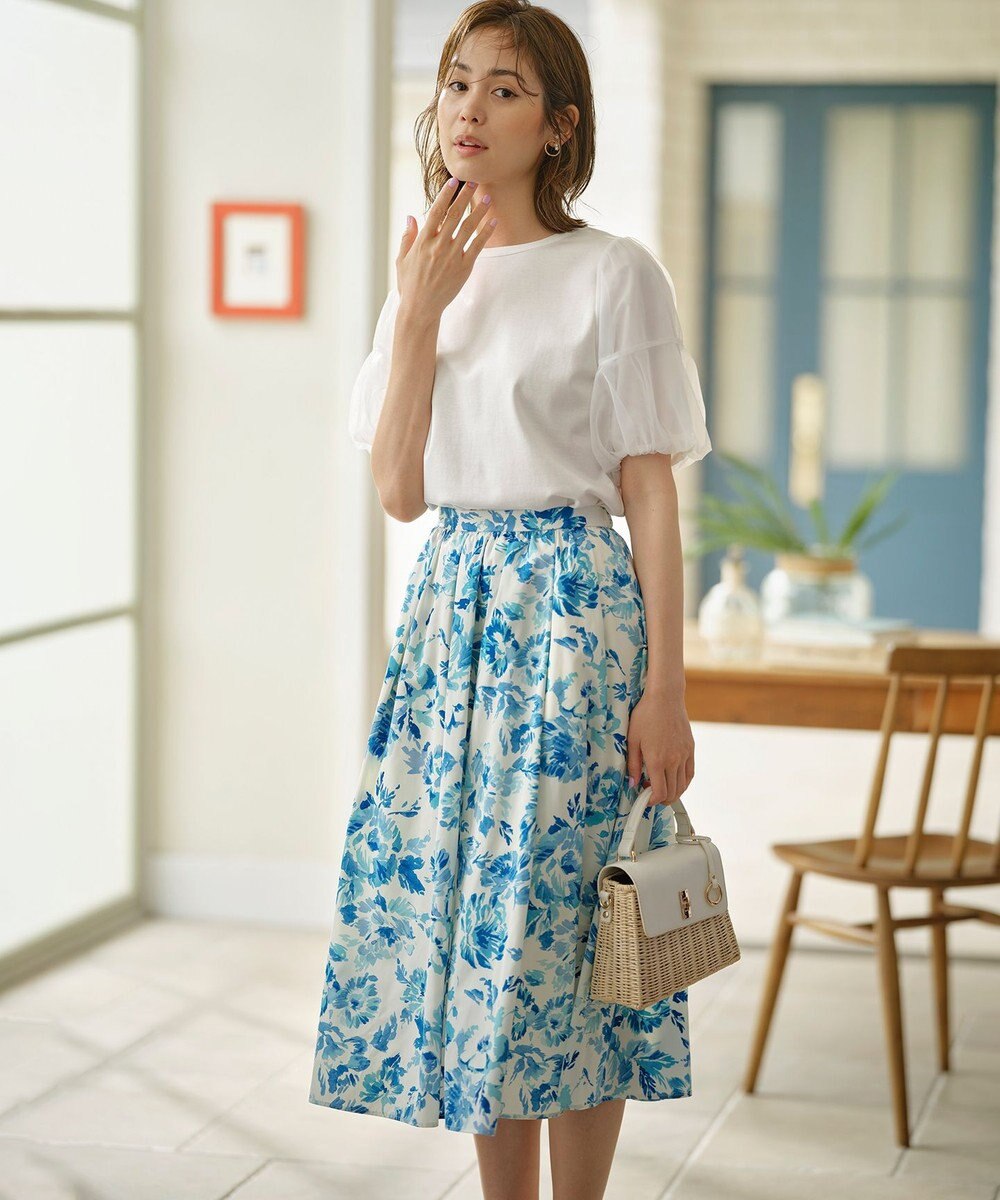 組曲 【人気につき新色追加！】チュールスリーブ カットソー 