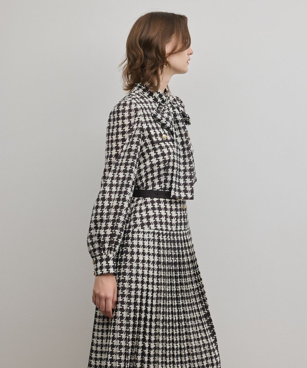 GRACE CONTINENTAL バイカラーチェックプリントワンピース 