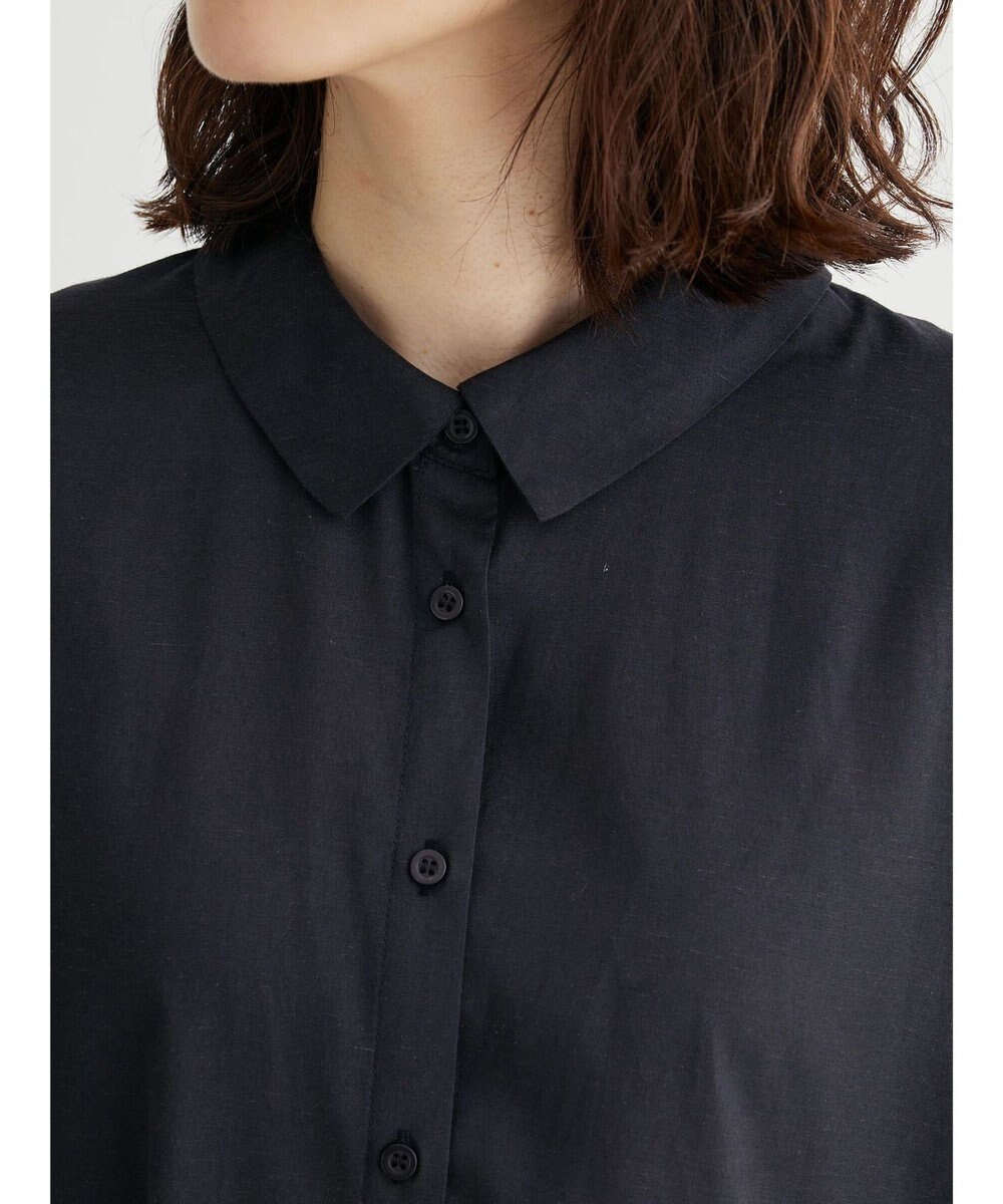 Green Parks ミディ丈半袖シャツワンピース 