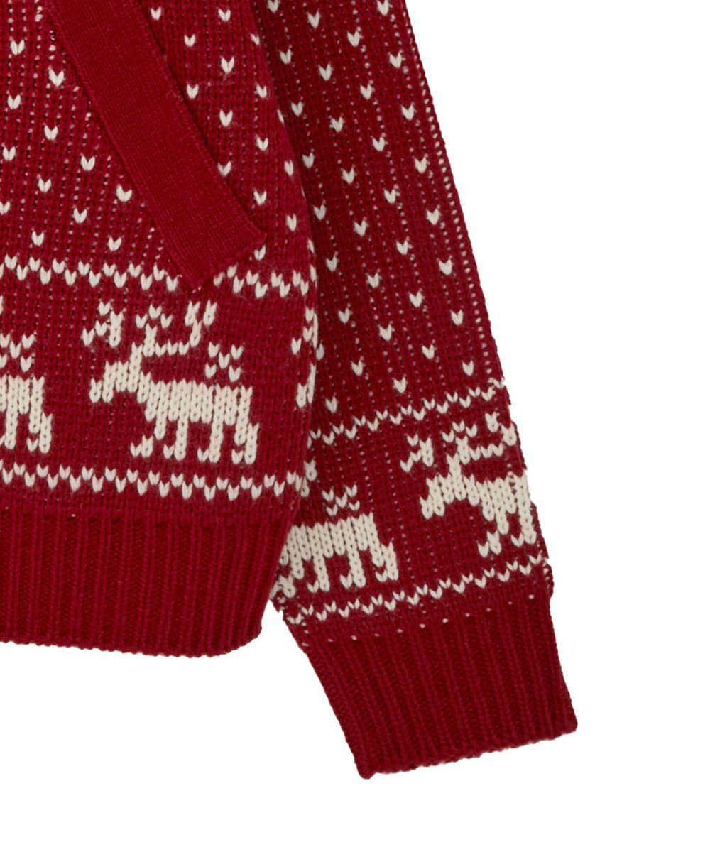 earth music&ecology ダブルzipノルディックカウチンニットカーディガン 