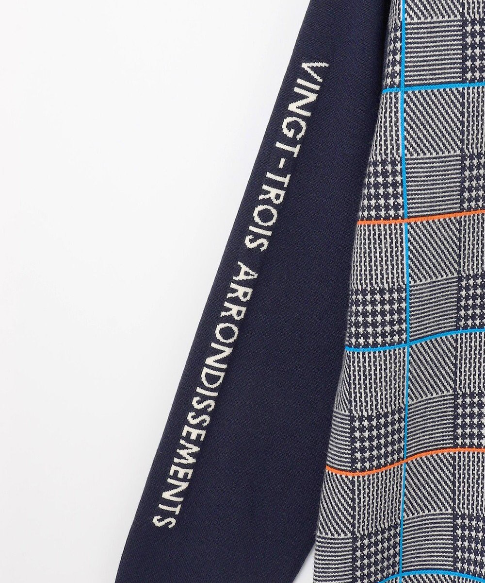 23区GOLF 【MEN】チェックジャガード　クルーネック  ニット 