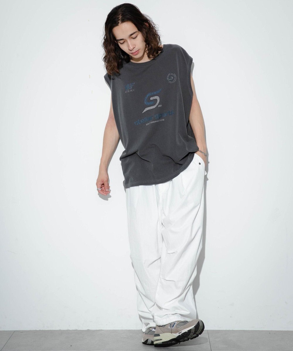 WEGO 【ユニセックス着用アイテム/手洗い可】ピグメントグラフィックノースリーブ 