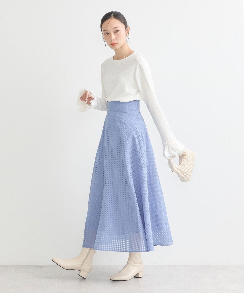 earth music&ecology フリルスリーブリブプルオーバー 