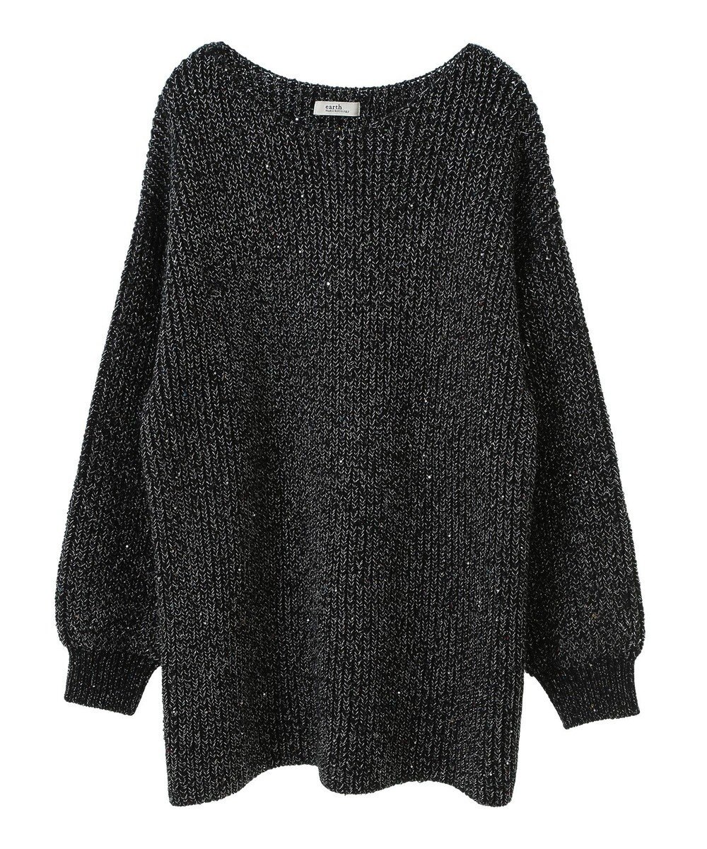 earth music&ecology カラーネップスパンコールニットチュニック 