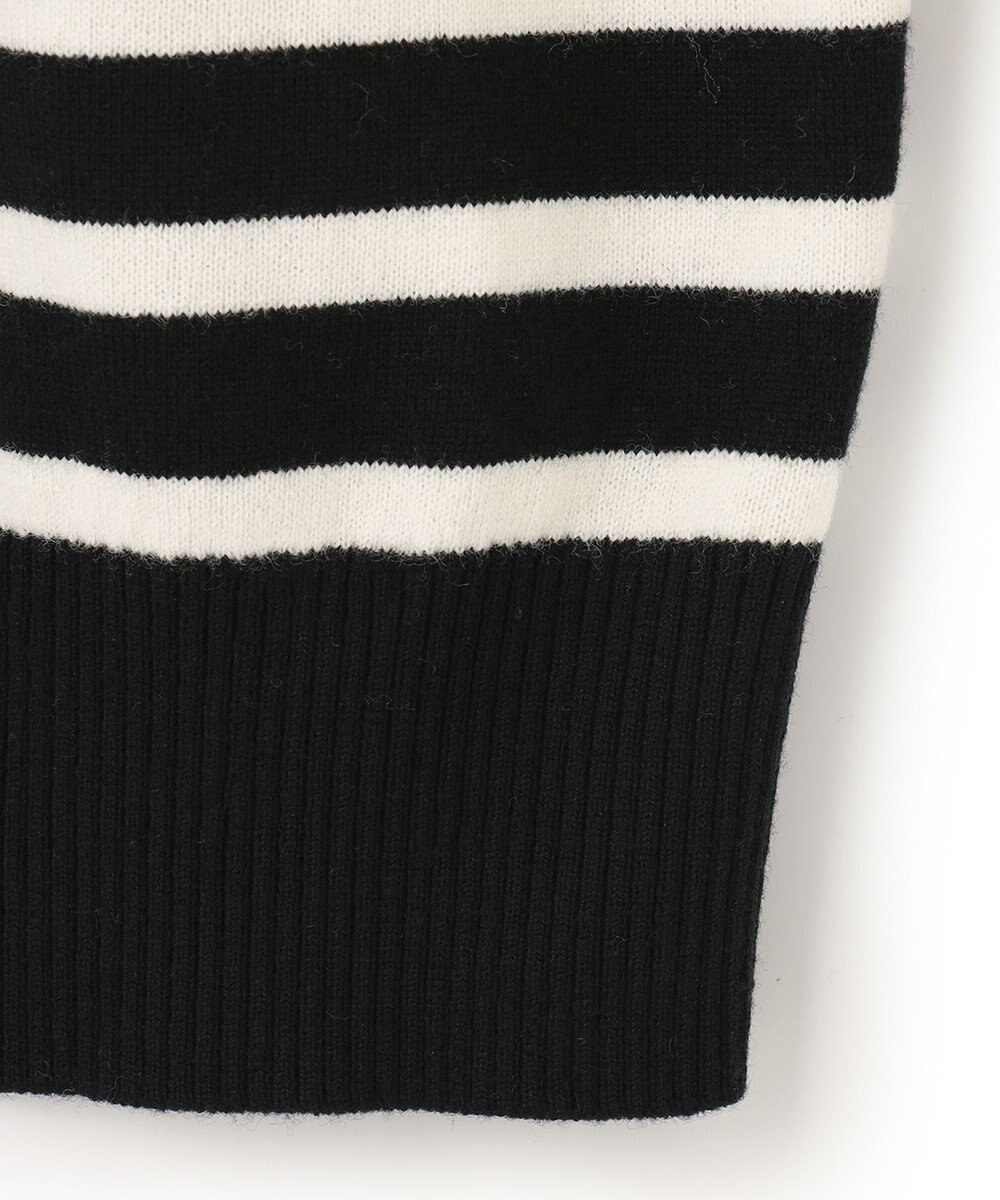 23区 L 【CLASSY.12月号掲載】セミウーステッドウール 肩ボタン ボーダー ニット 