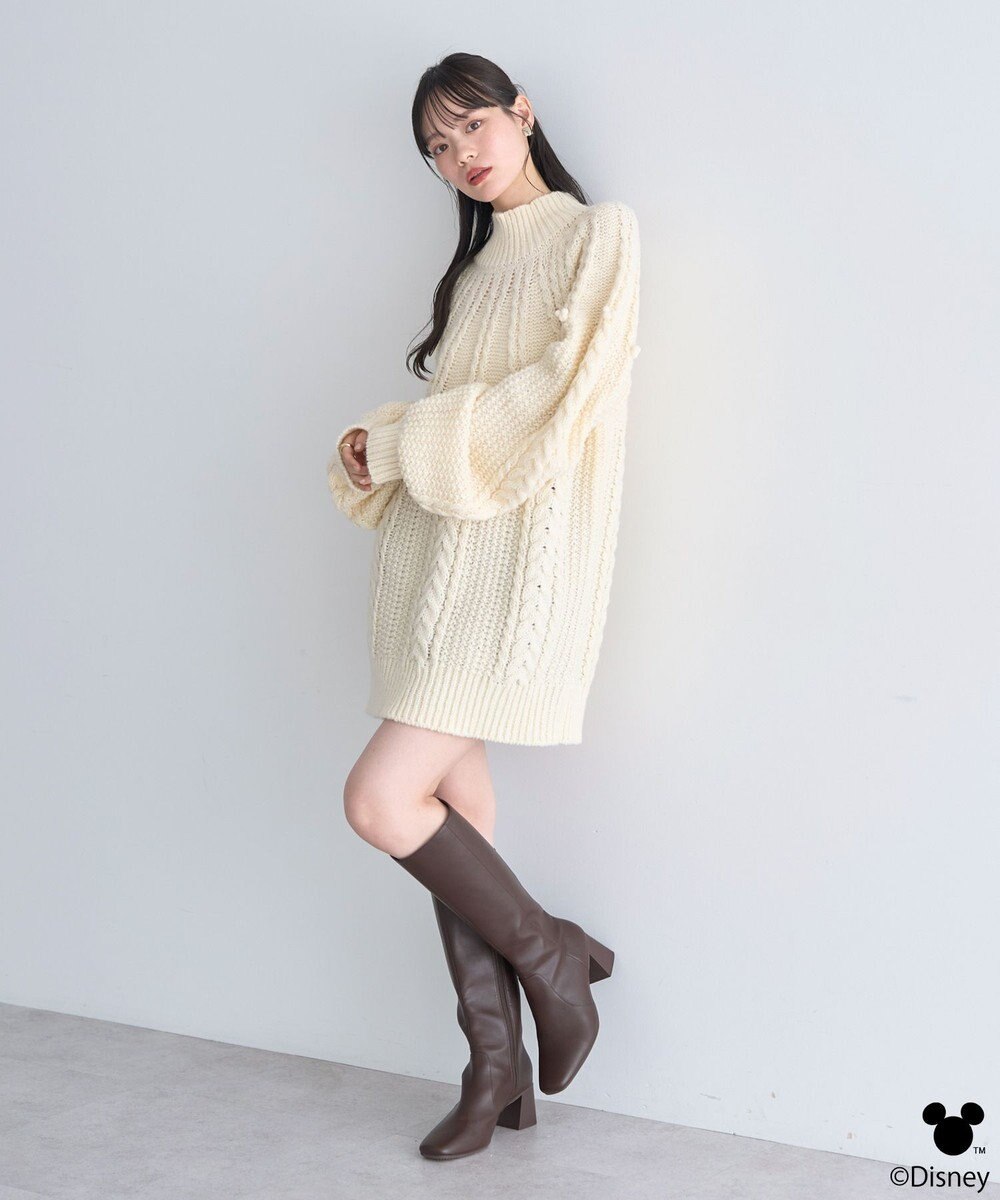 earth music&ecology 【予約】Disney/ポイントミッキーケーブルニット 