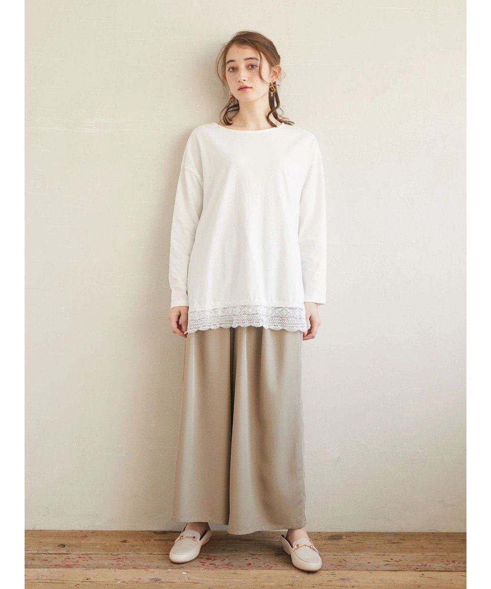 earth music&ecology 裾レースカットチュニック Off White