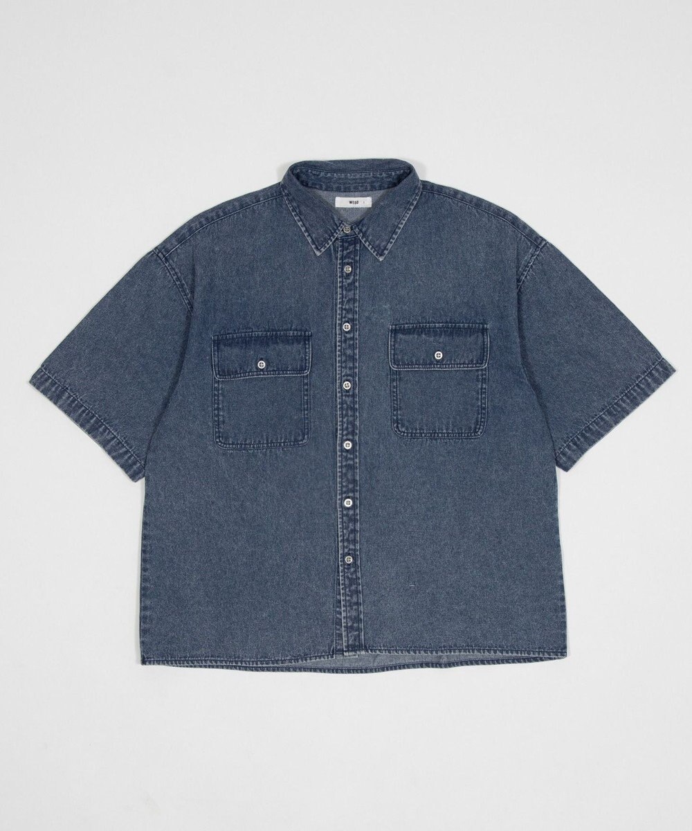 WEGO 【ユニセックス着用ITEM/MLサイズ展開】カラーデニムシャツ（SS） 