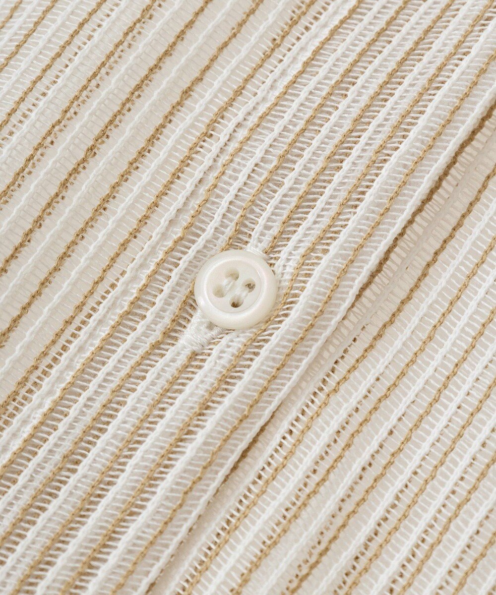 earth music&ecology メッシュストライプショートシャツ 