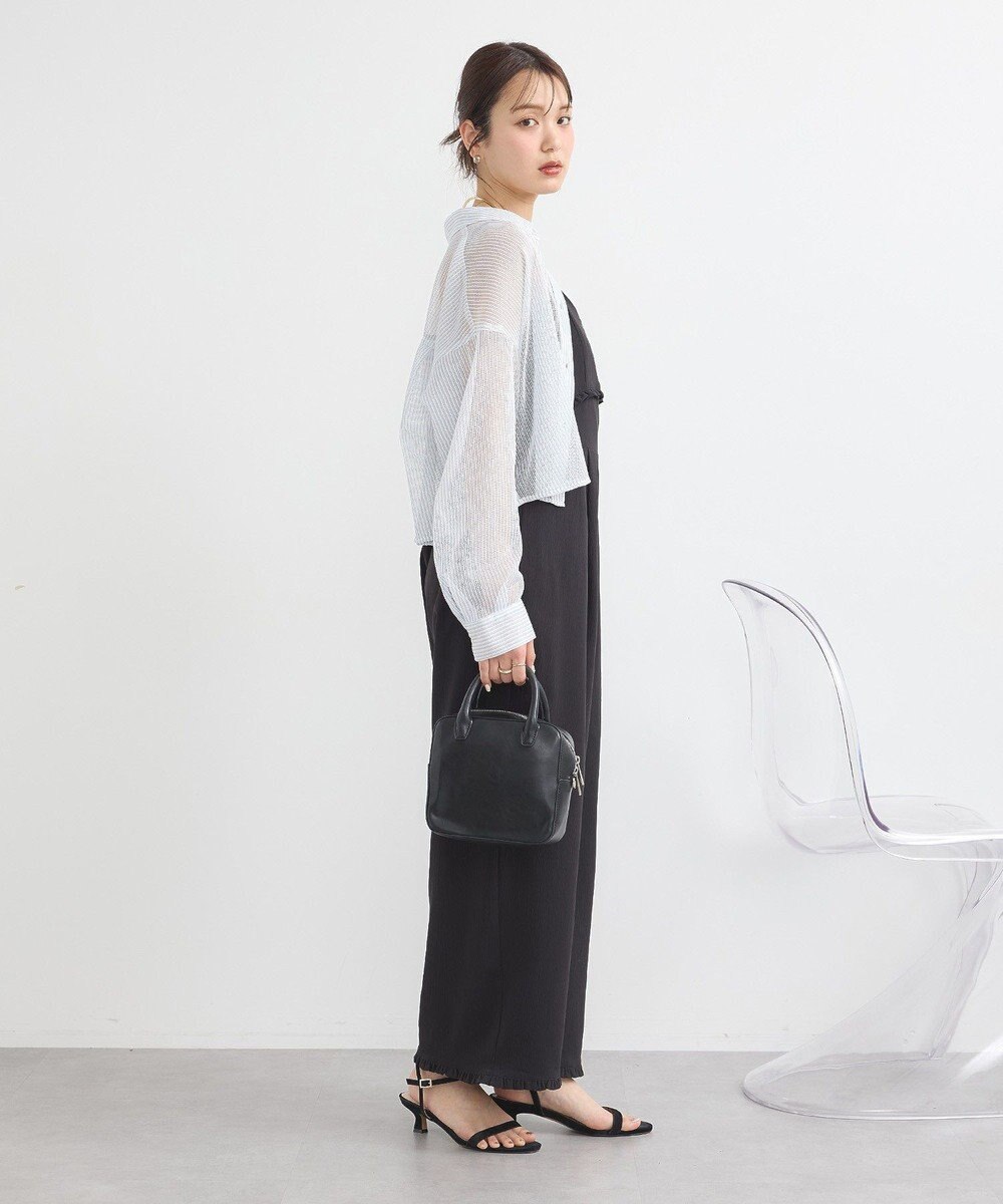 earth music&ecology メッシュストライプショートシャツ 