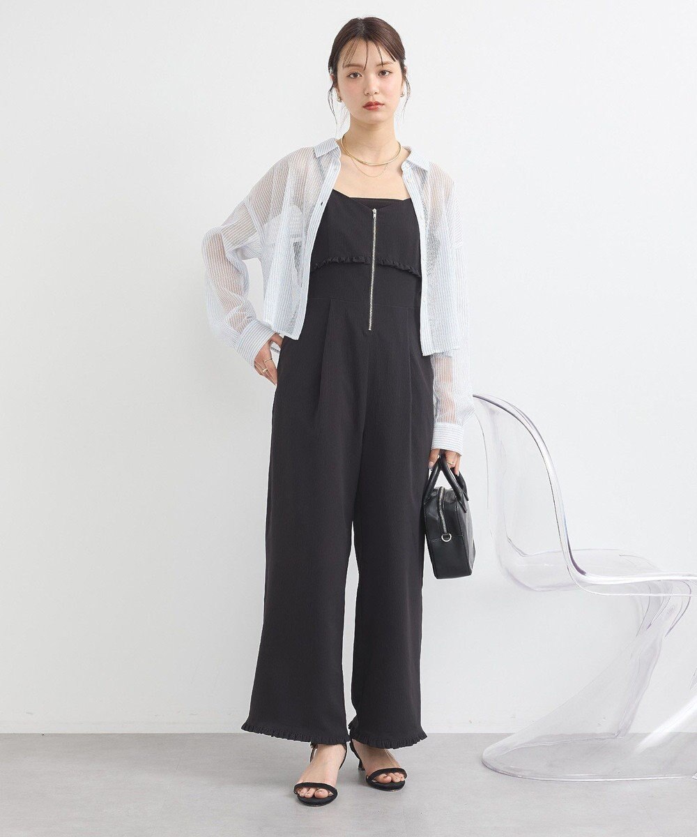 earth music&ecology メッシュストライプショートシャツ 