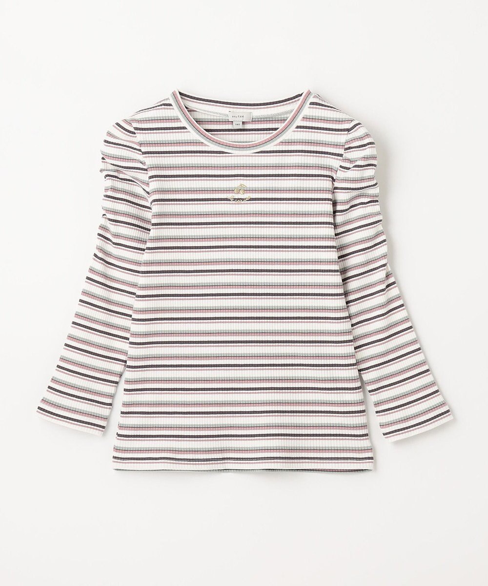 ANY KIDS 七分袖 テレコボーダー Tシャツ 