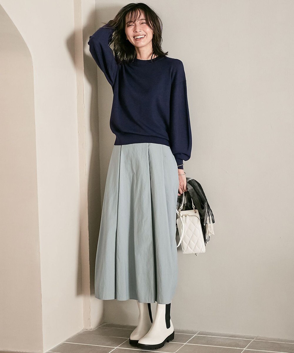 23区 【WEB限定】マットナイロンタフタ フレアスカート 