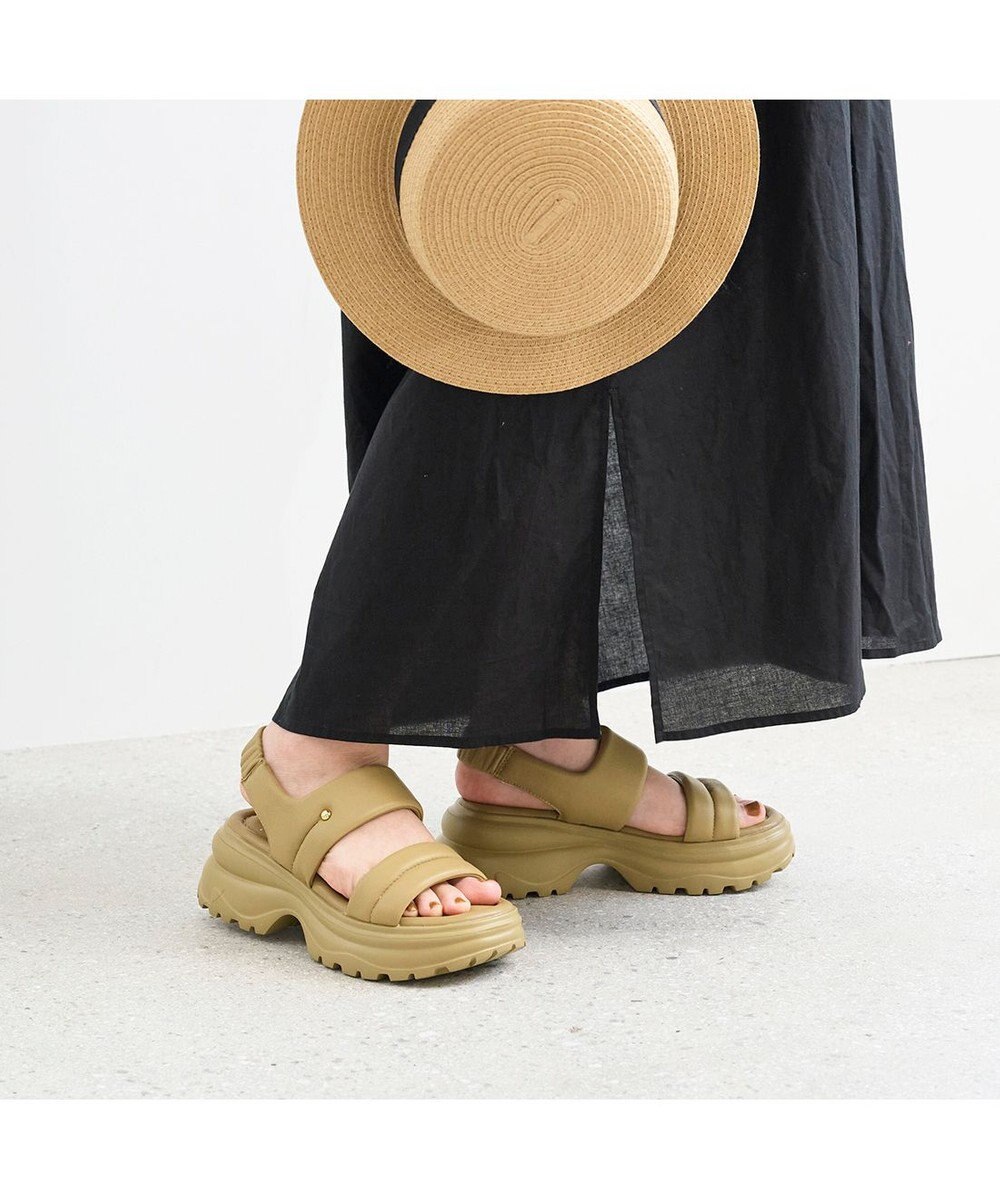 ing <ing>厚底クロスベルトスポーツサンダル 