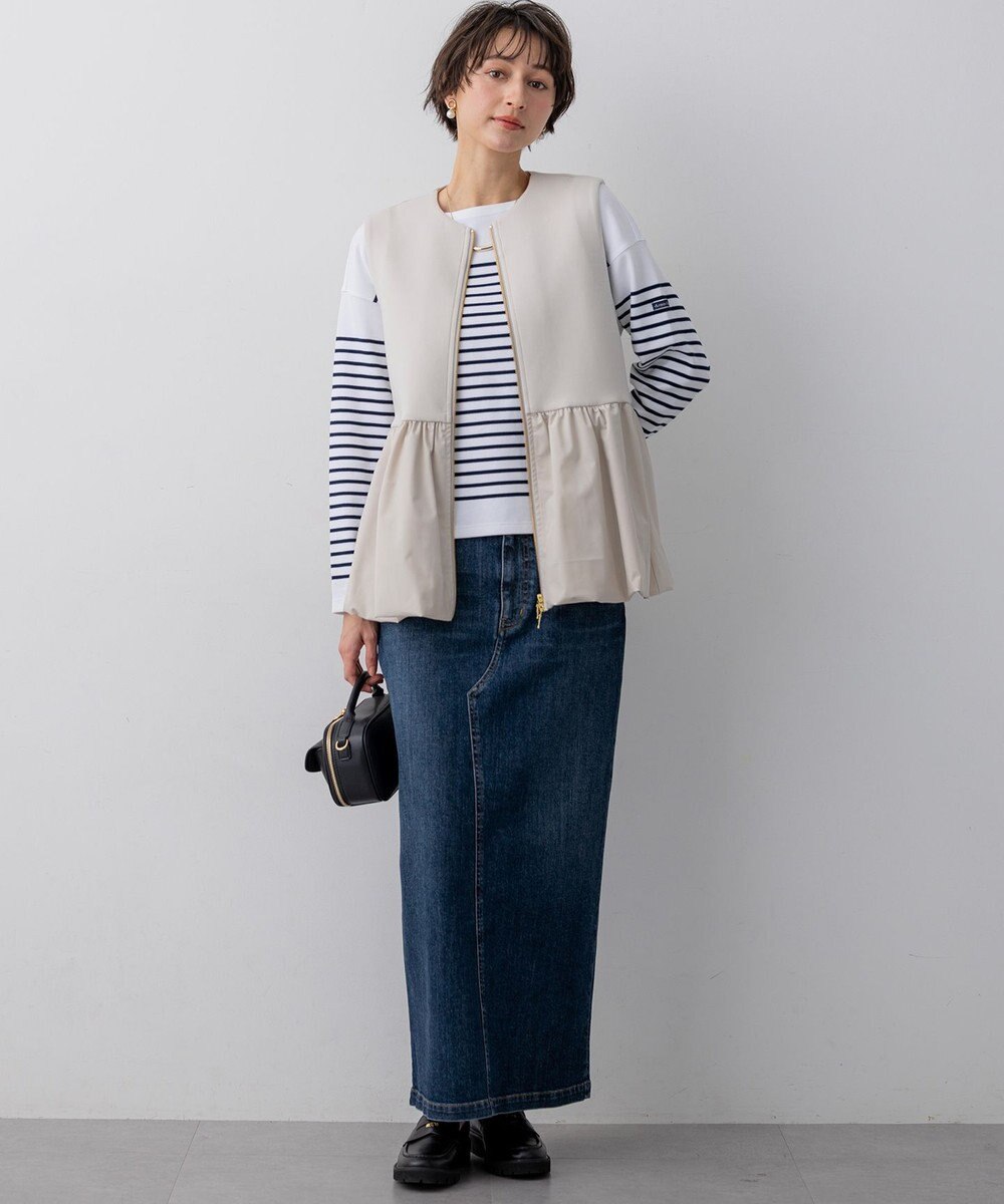 23区 【先行予約】コットンダンボール ペプラム ジレ アウター 