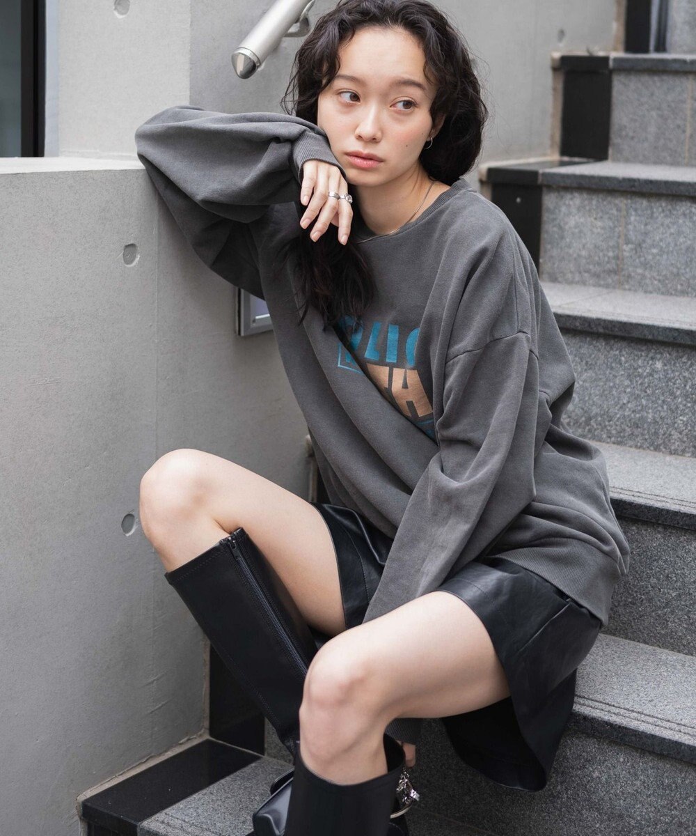 WEGO ヴィンテージライクピグメントスウェット 