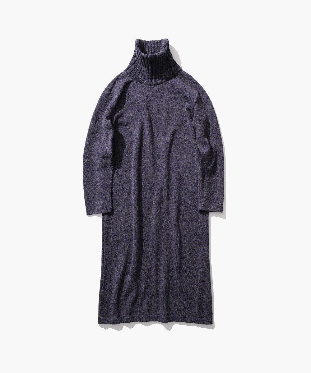 ATON WOOL MOULINE | タートルネックドレス 