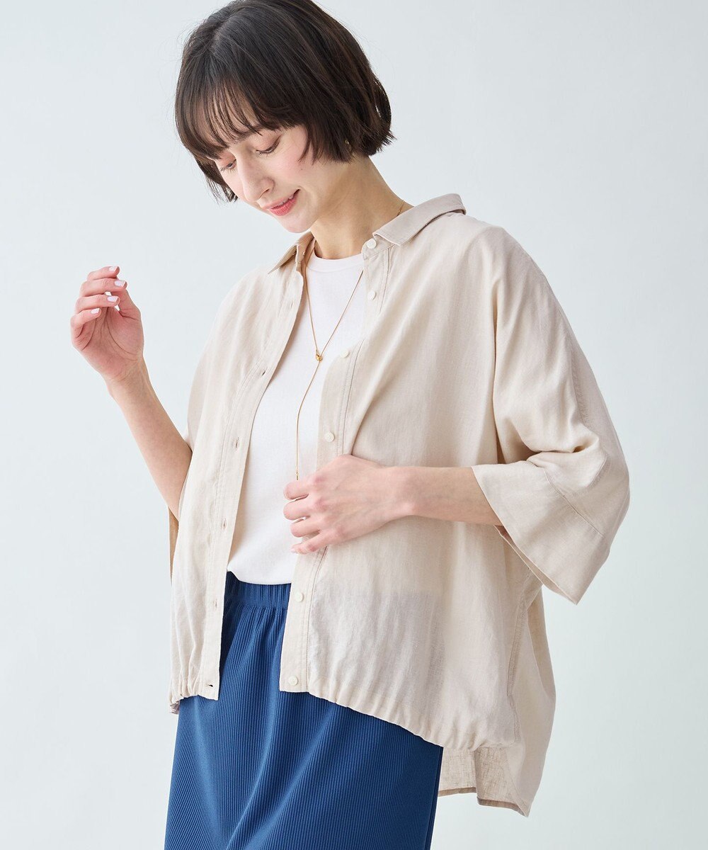 ANY ヨーロピアンリネンハーフスリーブシャツ 