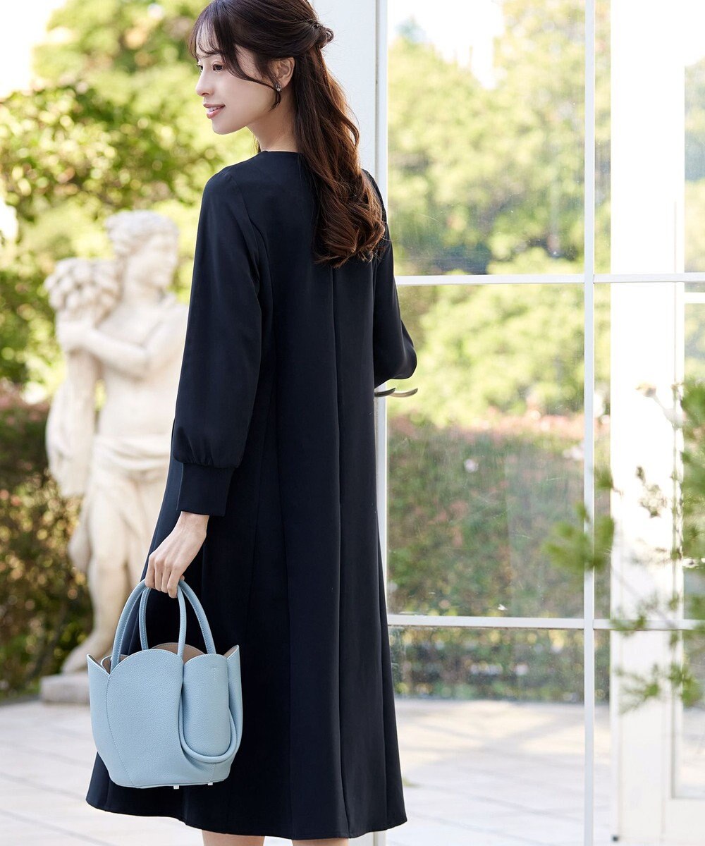 Tiaclasse L 【ストレッチジョーゼット】 シフォン袖ワンピース 