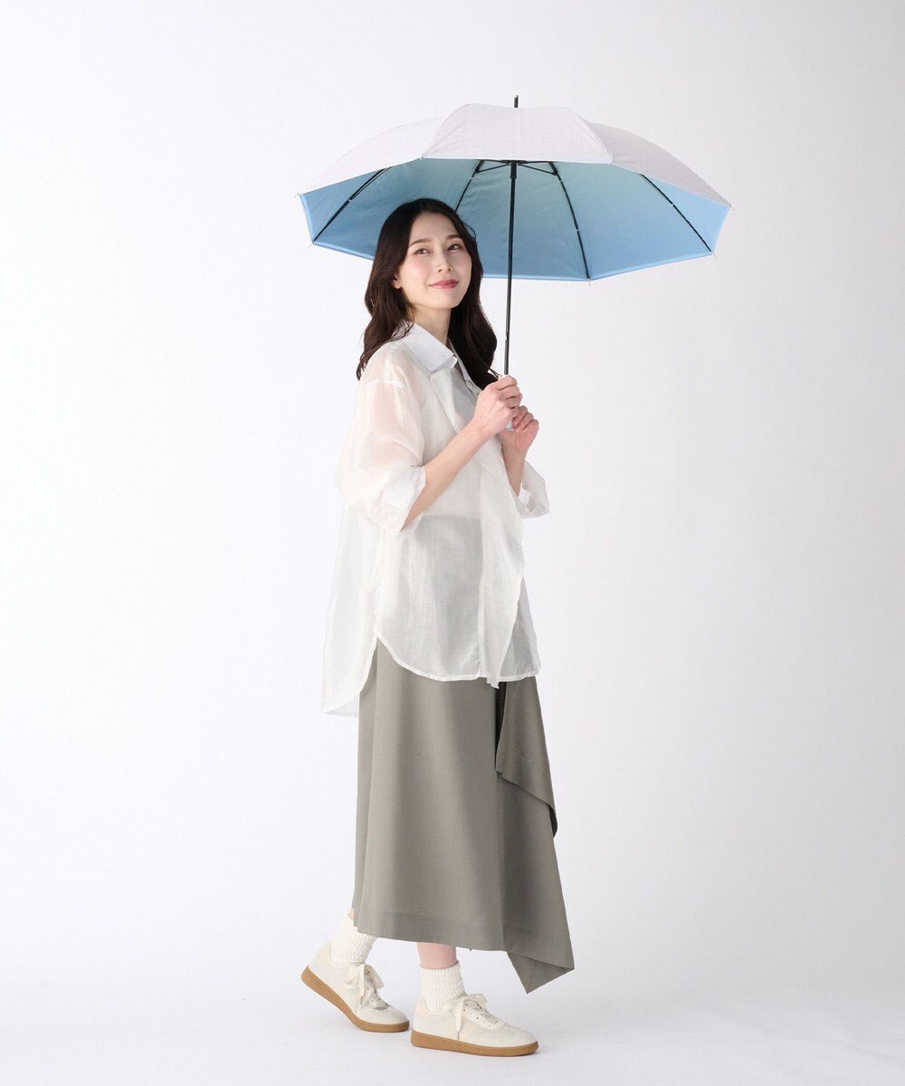 MOONBAT ハニカム断熱パラソル グラデーション長傘 晴雨兼用 日傘 一級遮光 UV 耐風 