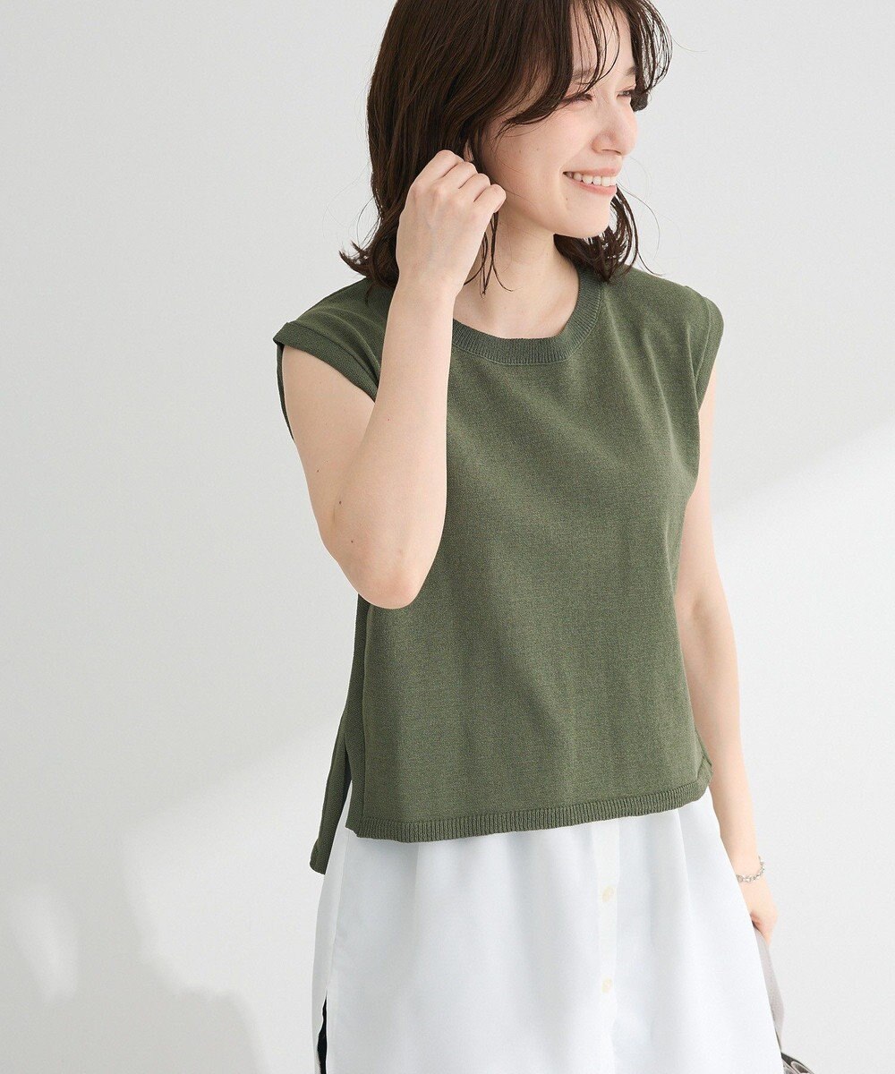 Green Parks ・Ｐｅｔｉｔ　Ｆｌｅｕｒ　ノースリリネンライクニット 