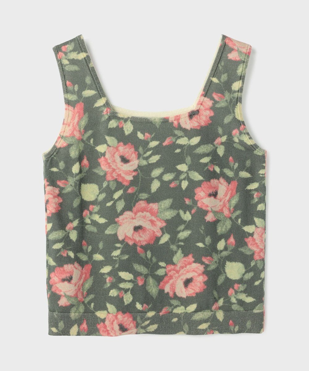 GRACE CONTINENTAL ローズプリントニットトップ 