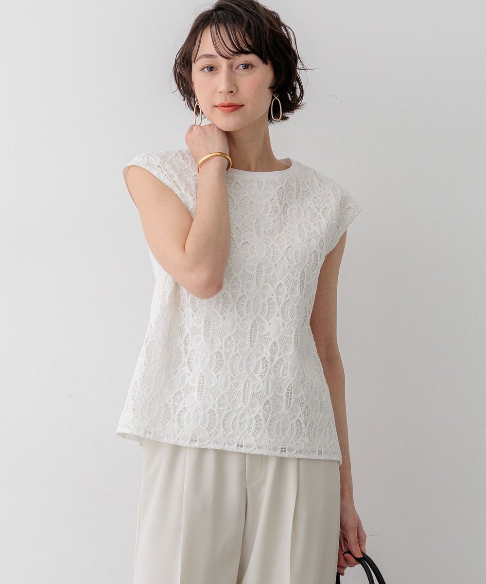 23区 【先行予約】コードエンブロイダリージャージー フレンチスリーブ カットソー 