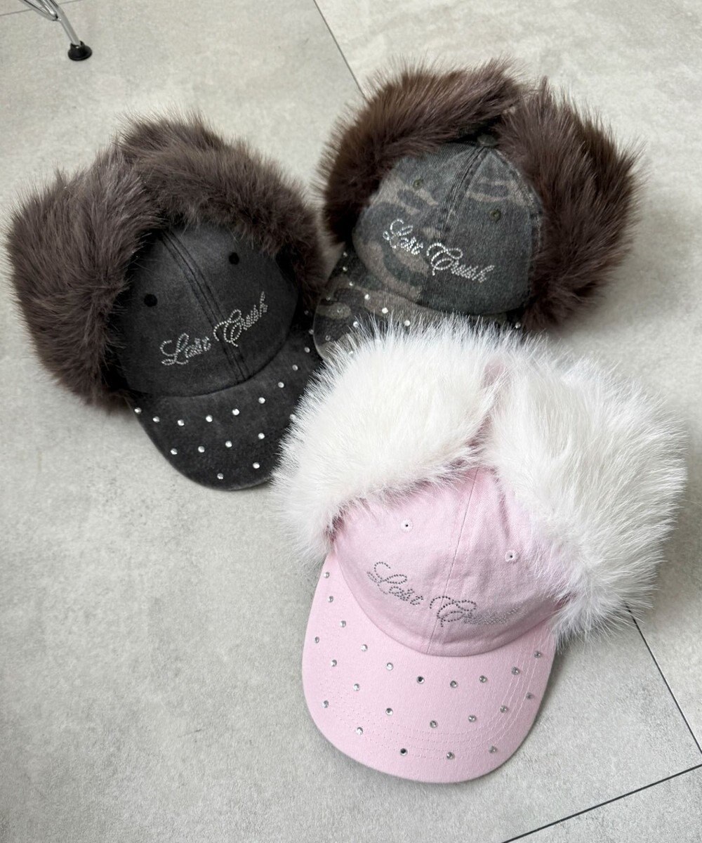 WEGO ラインストーンドッグイヤーキャップ 