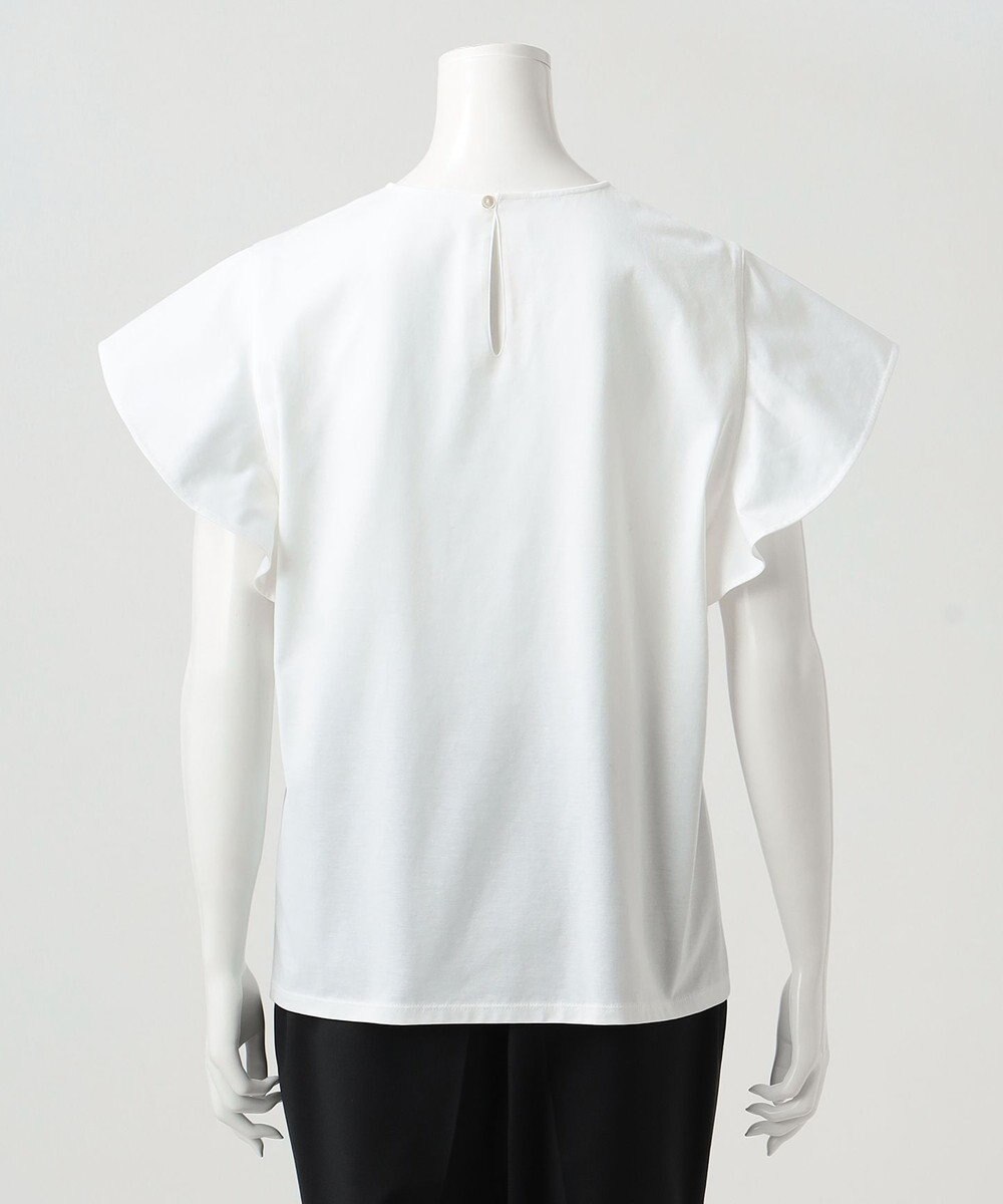 23区 【R(アール)】プレミアムコットンジャージー フリルスリーブカットソー 