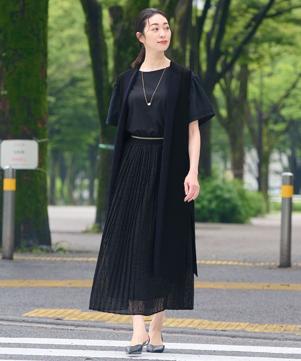 自由区 【WEB限定カラーあり】【UVカット・吸水速乾・洗える】ツイストプレーンラッフルスリーブ カットソー 