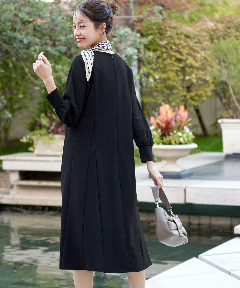 Tiaclasse L 【ストレッチジョーゼット】 シフォン袖ワンピース 