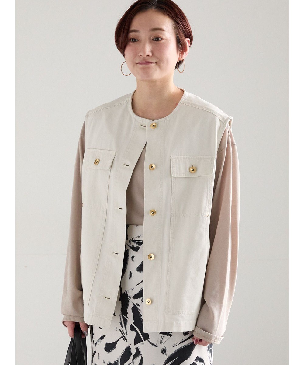 Te chichi ノーカラーワークベスト 