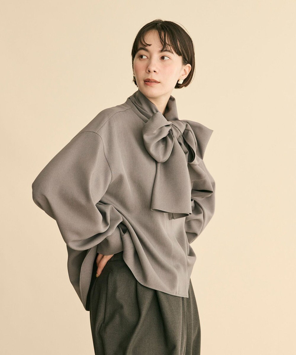 #Newans 【洗濯機可】ビックリボンパウダリーブラウス 