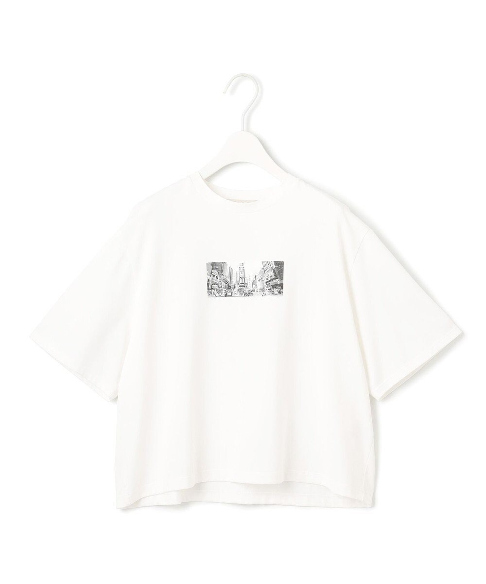 ICB L 【接触冷感・UVケア・洗える】クロップド ロゴTEE 