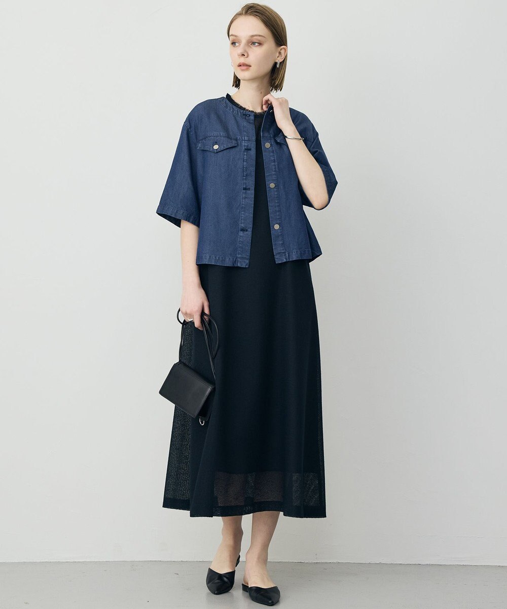 ICB L ナチュラルソフトデニム クロップドジャケット 