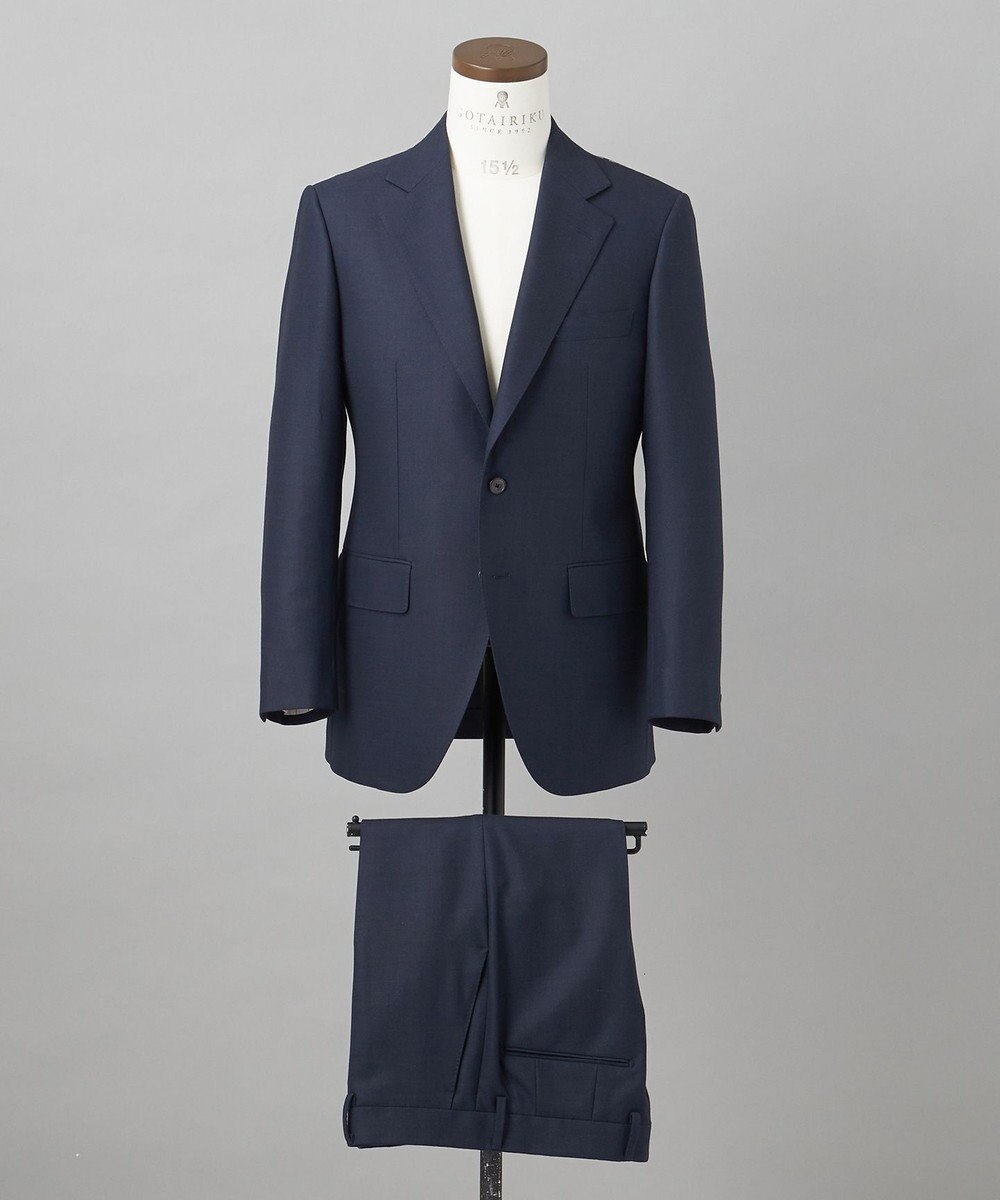 GOTAIRIKU ロングシーズン着用可【横伸度15％/ストレッチ性抜群】タスマニア120ｓスーパーストレッチ スーツ（ネイビー） 