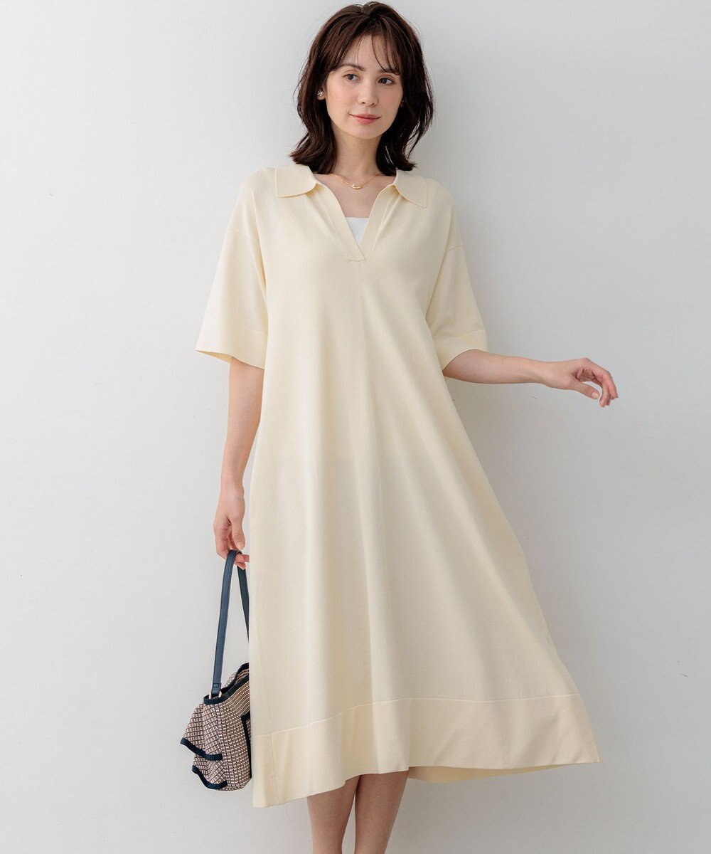 組曲 クリアストレッチスキッパーニット ワンピース 