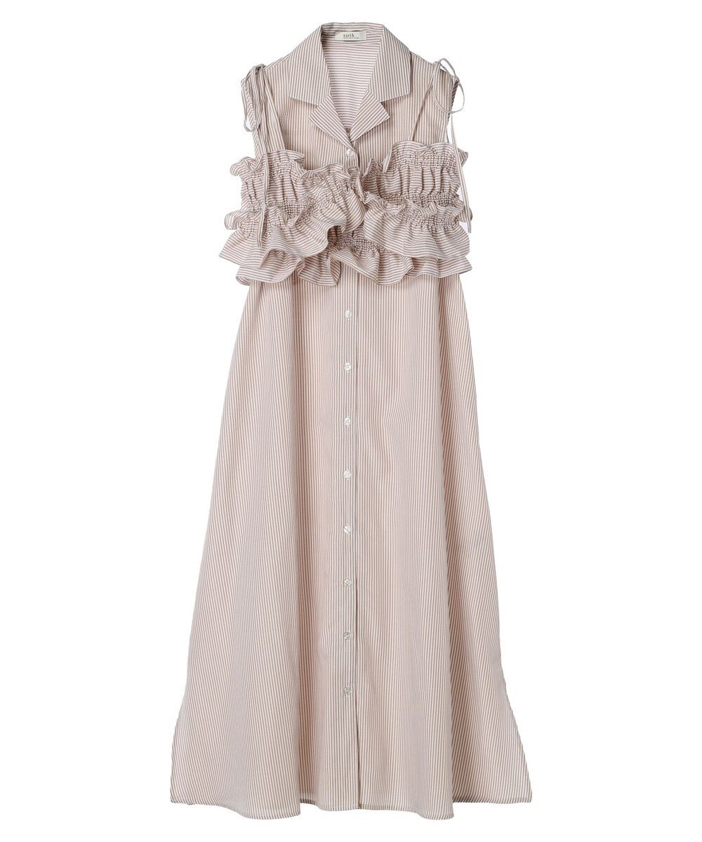 earth music&ecology ＳＥＴ２点シャーリングビスチェ×シャツワンピース 