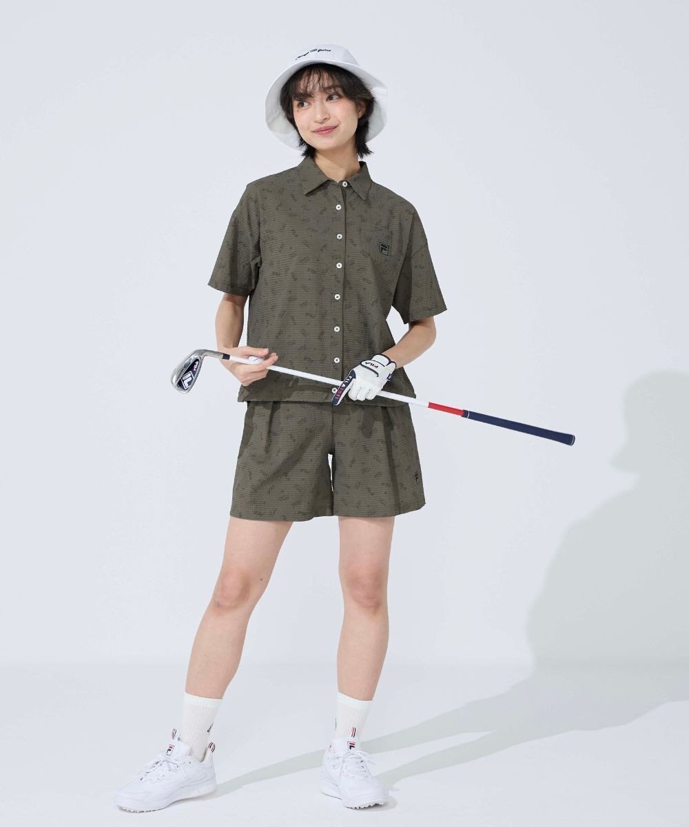 FILA GOLF／marie claire 【FILA GOLF】 ブランドロゴプリント半袖シャツ 