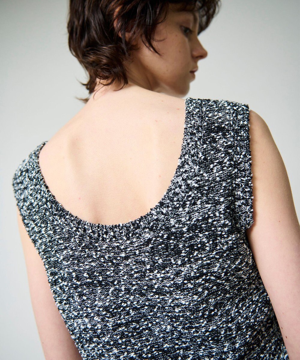 GRACE CONTINENTAL ネップツイードニットノースリーブ 