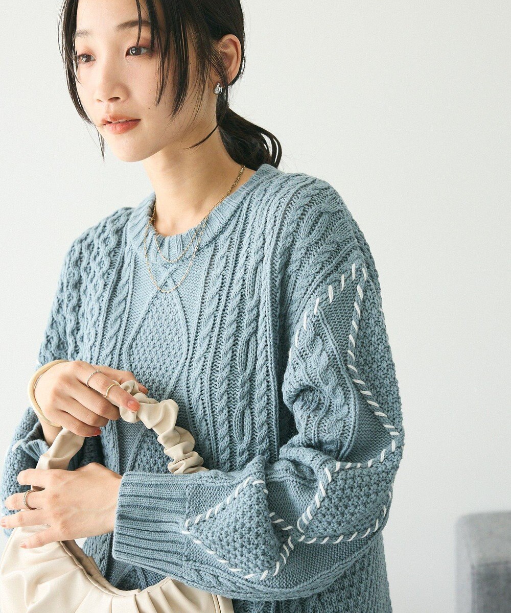 CRAFT STANDARD BOUTIQUE ハンドステッチケーブルニットチュニック 