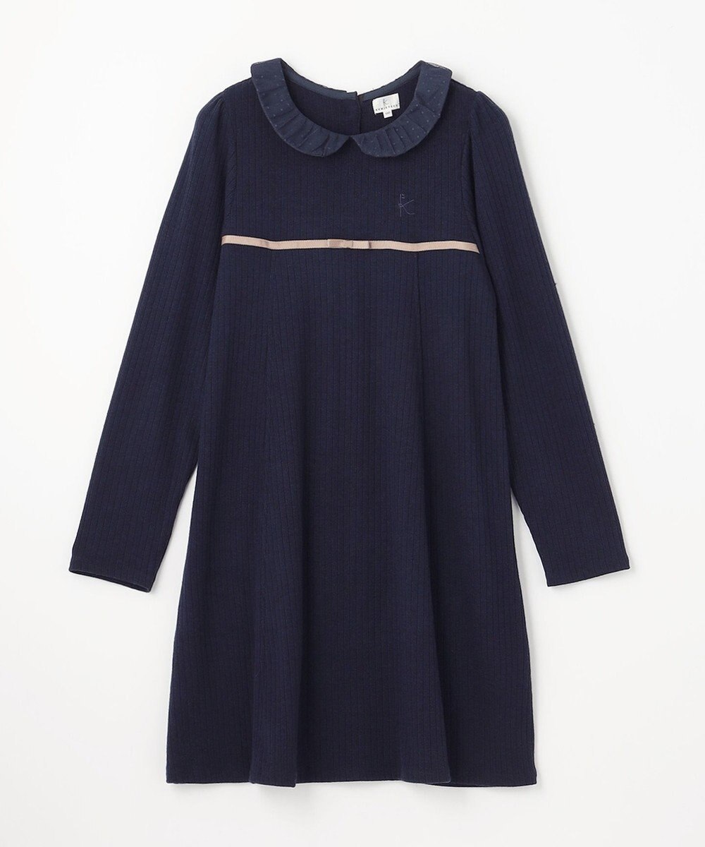 組曲 KIDS 【150-160㎝】バイカラーニットソー ワンピース 